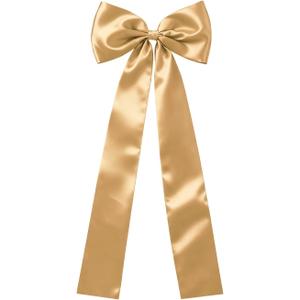 Garvee Satin Christmas Tree Topper Bow(23.62 x 62.99inches) with Christmas Bow Tree Top Decoration, Holiday Tree Bow, Large Satin Bow, Christmas Decor, Festive Tree Bow(1pcs Gold)