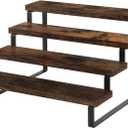 YINMIT Wooden Display Riser Stand, Tiered Perfume and Cologne Organizer Stand, 4 Tier Spice Rack Organizer, Rustic Display Shelf for Candles (4 Tier) (4 Tier,Brown)
