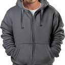Hoodies for Men Heavyweight Sherpa Fleece Lined Sweatshirt Full Zip Up Thick Winter Coats Hooded Warm Jacket (Gray)