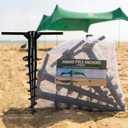 Frienda 4 Pack Beach Umbrella Sand Anchor, Heavy Duty Screw-in Pole Anchors for Sun Shade Canopy & Beach Tent, Raises Canopy 4 Inches, Fits Most 0.5" Poles