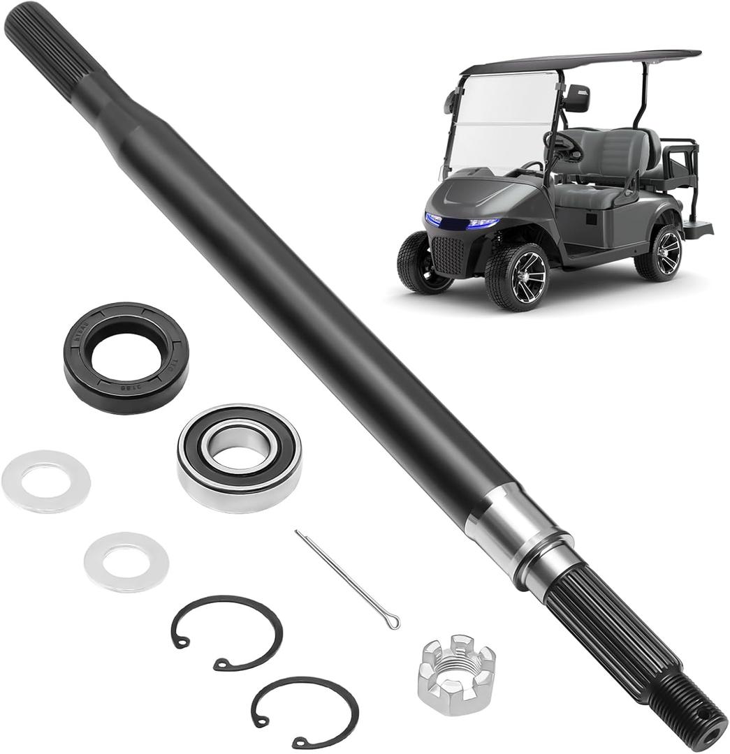 Golf Cart Rear Spline Axle Shaft with Bearing Seal Kit, Fits for EZGO RXV Electric 2008 UP, ezgo rear axle replacement, Replace OEM 620337, 614208Driver Side, 620341, 614209Passenger Side