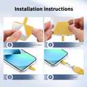 4 x CACOE Phone Lanyard 2 Pcs-1 Pcs Adjustable Neck Strap,1 Pcs Wrist Strap,4 Pads,Universal Crossbody Multifuctional Cell Phone Lanyards Compatible with Most Smartphones(Yellow)