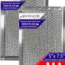 12-Layer Air Filter Factory 5" x 7.5" Pull Tab Microwave Grease Filter Replacements For Many GE, Frigidaire, Magic Chef & LG Microwave Oven Models Filter Set Of 2 (Pull Tab Short Side)
