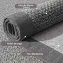 YDKGL Washable Hallway Runner Rug 2x5 Jute Like Kitchen Runner Mat Rugs Non Slip, Woven Soft Entryway Farmhouse Runner Boho Floor Carpet for Indoor Laundry Hall Backdoor Bedroom Living Room, Grey