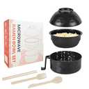RORBAM Microwave Ramen Cooker,Ramen Bowl Set,Microwave Noodle Bowl With Chopsticks and Spoon, College Dorm Room Essentials for Girls for Boys, Apartment Essentials, BPA-Free. (black) …