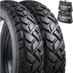 20" Fat E-Bike Tires-Heavy Duty, High-Performance 20 x 4.0/20 x 3.0 and Bike Tubes Compatible with 20x4.0 20x3.0 Electric Bike, MTB, Mountain, All-Terrain Directional Tread Bicycle Tires and Tubes