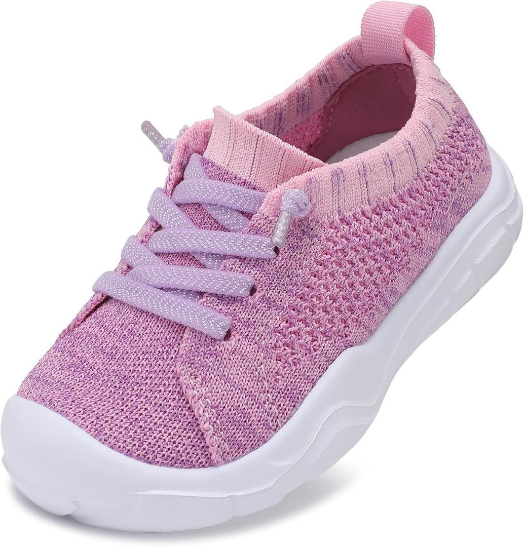LeIsfIt Toddler Shoes Boys Girls Barefoot Shoes Kids Breathable Sneakers Tennis Shoes Slip on Shoes (C-purple), Size 7 Toddler