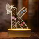 COSHAYSOO Earring Holder Organizer Sweet 16 Gifts Preppy Stuff for Teen Girls 10-12 12-14 14-16 16-18 Jewelry Stand for Young Women Easter Birthday Decorations, LED Butterfly Initial Letter K