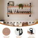 Bar Shelves, Wall Mounted Wine Rack, Weathered Brown, 48 Inch