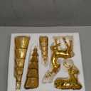 Hommtina Reindeer Christmas Decoration and Mini Trees, Lucky Reindeer Statues for Indoor Home Decor, Tabletop Mantle Cabinet Desktop Office (Rose Gold)