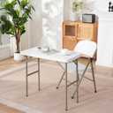 2.7ft Rectangular Folding Table for All-Occasion, Foldable Table with HDPE Tabletop and Steel Legs, Durable and Stable Small Folding Table, Perfect for Camping, Picnic, Party, Indoor & Outdoor