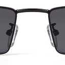 Small Y2K Narrow Rectangle Sunglasses Womens Mens Retro 80s 90s Sun glasses UV400 Sunnies (Black/Grey)