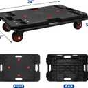 Furniture Dolly, Large Moving Dolly, 24in*16in with 800 Lbs Capacity, Flat Furniture Movers with Wheels, Portable and Heavy Duty, Connectable Dollies with Wheels, Black