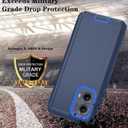 Qinmay Phone Case for Motorola Moto Edge 5G 2024 Case, Heavy Duty Shockproof & Dropproof 3-Layer Cover Phone Case for Motorola Moto Edge 2024(BeltClip_Blue)