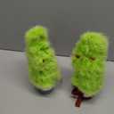 Set of 2 Lime Green Christmas Table Tree - 17Plush Christmas Tabletop Mini Tree Decorations with Red Balls, Indoor Xmas Home Decor for Table Office Mantle