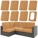 hyha Waterproof Outdoor Cushion Covers for Patio Furniture, Stretch Patio Chair Cushion Slipcovers, Coated UV Resistant Replacement Seat Covers, Solid Color (Camel, 8PC)