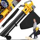 Leaf Blower Vacuum Mulcher Compatible for Dewalt 20V Battery(NO Battery), 3-in-1 Cordless Electric Leaf Vacuum Blower Mulcher with 40L Collection Bag Turbo Mode for Quick Patio Driveway Cleanup