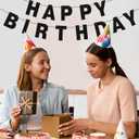 131 PCS Custom Banner Glitter DIY Letter Banners Personalized Banner for Birthday Congratulations Wedding Party Black 5-inch