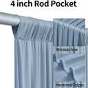 30ftx15ft Dusty Blue Backdrop Curtains for Parties, Wrinkle Free Polyester Photo Backdrop Drapes 6 Panels 15 ft Long Back Drop Cloth Drapery for Wedding Birthday Photography Background Party