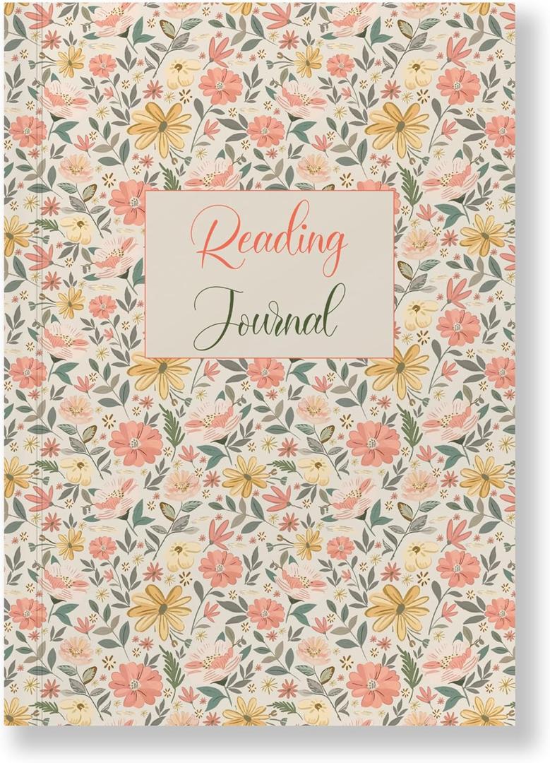 2 x Luxury Floral Reading Journal for Book Lovers - 60 Review Pages, Lay-Flat Binding,100 GSM Paper, Reading Tracker, Size A5 (5.8 x 8.3 inches), 145 Pages