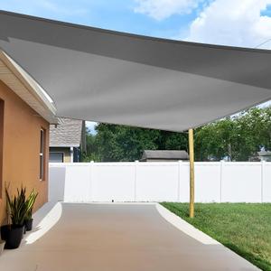 TANG 18'x20' Sun Shade Sail Rectangle Sunshade Canopy UV Block Shade Cloth Pergola Cover for Outdoor Patio Garden Gazebo Deck, Grey