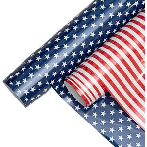America Flag Vinyl 2 Pcs 10'' x1 Yard,USA Flag Patriot Pattern PU Iron-On HTV Vinyl for T-Shirts Craft DIY,Stars Heat Transfer Vinyl Compatible with All Cutters (Flag Theme)