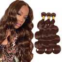 30 32 34 inch Dark Brown Bundles #4 Body Wave Human Hair Bundles Brown Body Wave Bundle #4 Human Hair Bundle 150g