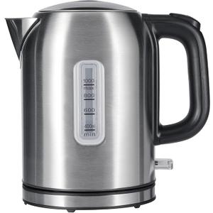 Basics Electric Kettle, Tea Kettle & Water Boiler with Auto ShutOff, Boil Dry Protection, Strix Thermostat, BPAFree, 1500W, 1.1Qt (1L), Stainless Steel, New Model, Black & Silver