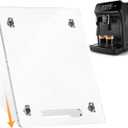 Sliding Tray for Coffee Maker: Acrylic Appliance Slider with Rubber Wheels - Coffee Machine Mat Pot Rolling Tray for Kitchen Countertop - 13"x14" Clear