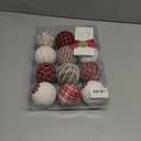 12PCS Burlap Christmas Ornaments, Rustic Jute Wrapped Balls 3.15", Snowflake Embroidered & Plaid Pattern Farmhouse Ornaments for Christmas Tree