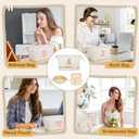 Makeup Bag for Girls Gift, Personalized Valentines Day Gifts Initial Women Makeup Bag for Travel, Double Layer Cosmetic Bag with Brush Organizer Preppy Make up Bag for Teen Girl Trendy - U