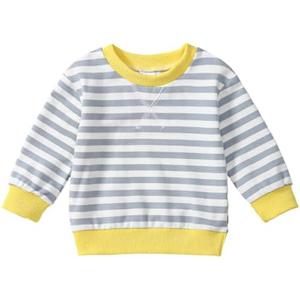 Toddler Girl Sweatshirt Long Sleeve Striped Pullover Top Fall Winter Outfits 1-5T (Green-orange)