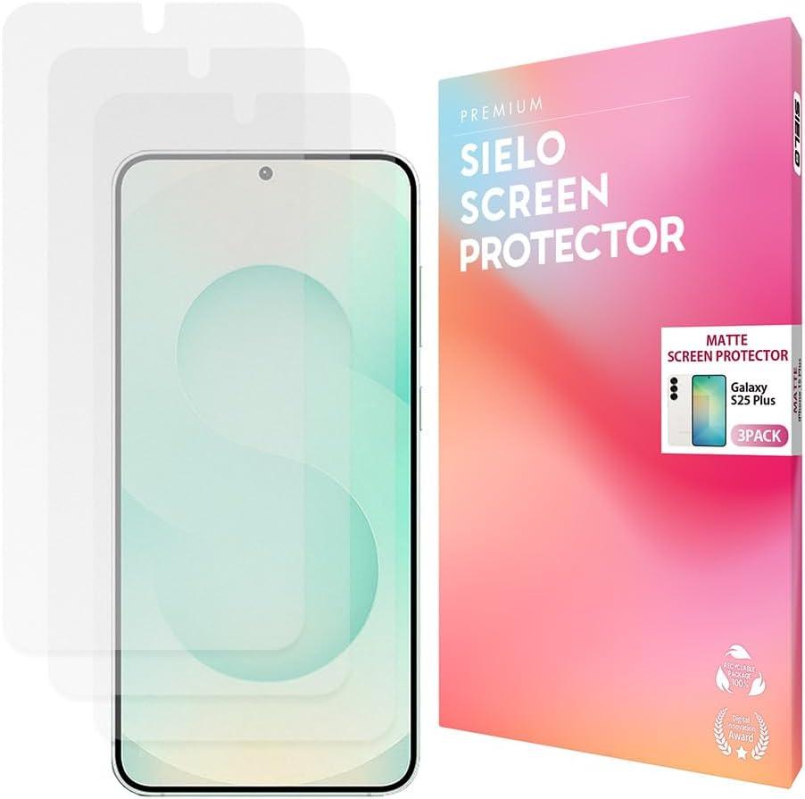 SIELO [3PACK Matte Screen Protector for Samsung Galaxy S25 Plus [Anti Glare, Anti-Scratch, Anti-Fingerprint, Smooth as Silk, Paperfeel, Eye Protection]