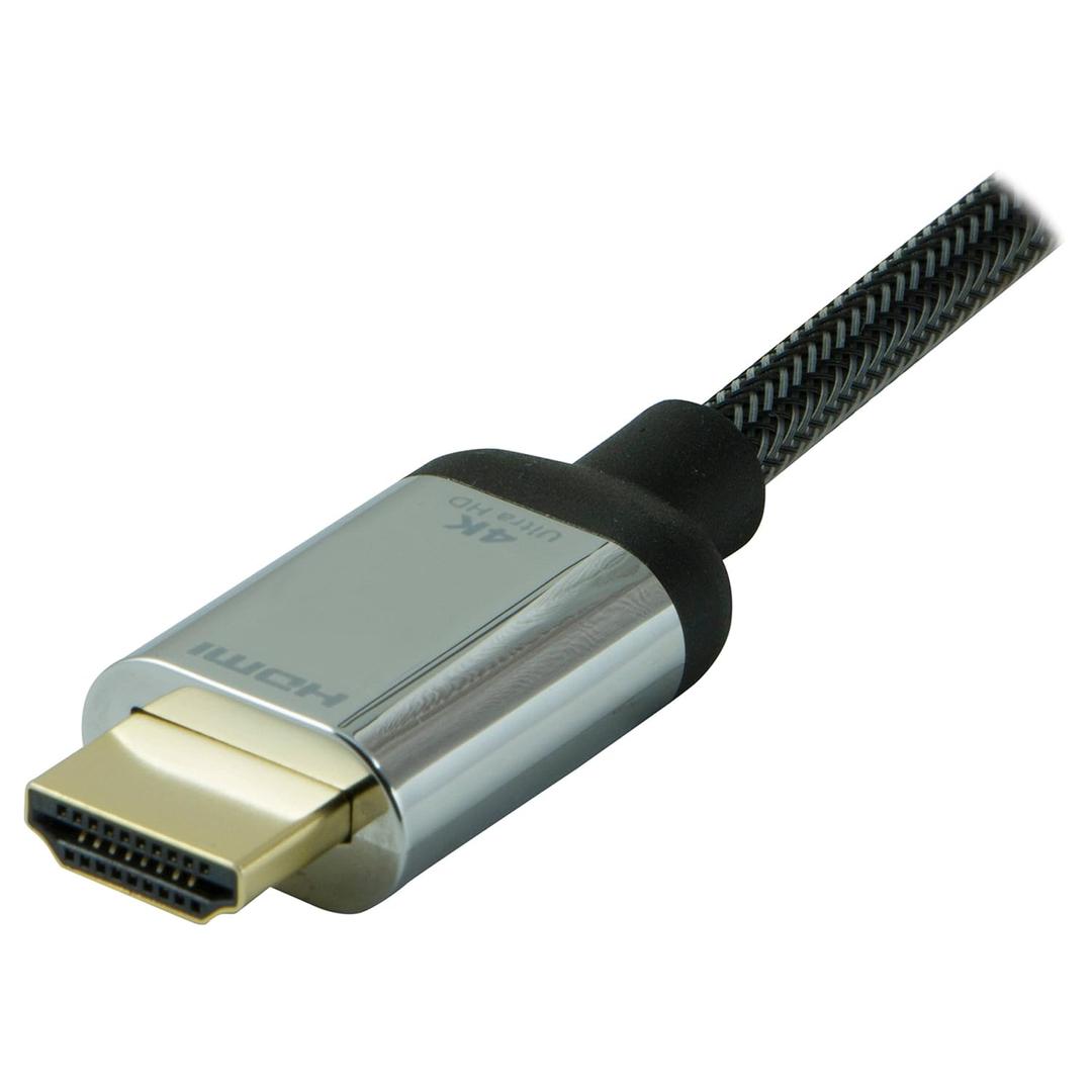 GE HDMI Cable, Premium, Ethernet, HDMI Certified, 4 Foot HDMI, Ultra HD, Full HD 1080p, HDR Capable, 18 Gbps 4K 60Hz HDMI, Smart TVs, Roku, Fire Stick, Streaming Devices, Blu Ray, Cable, 33511