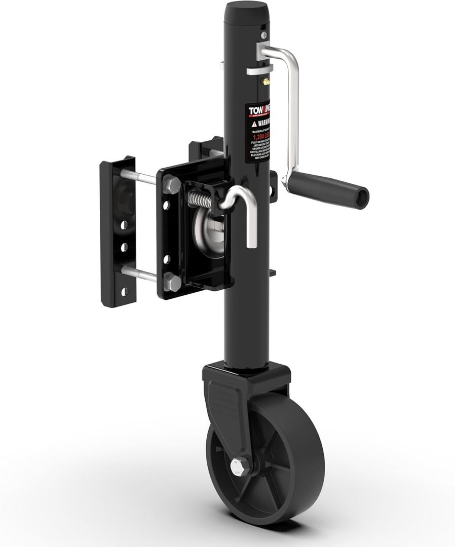 1200 lbs Trailer Jack with Wheel, 10" Lift, Bolt On Tongue Jack for RV, Boat, Trailer and More