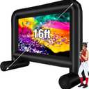 16 Feet Inflatable Movie Screen Outdoor, Inflatable Projector Screen with Blower Carry Bag - Supports Front and Rear Projection Blow Up Screen for Backyard Movie Night Pool Party