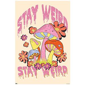 2 x Trends International Stay Weird Mushrooms Wall Poster, 22.375" x 34", Unframed Version