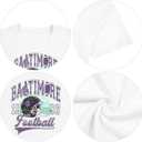 Football Shirts for Women Vintage Team Fan Tshirt Game Day Shirt Oversized Football Season Short Sleeve Tops (XX-Large, White)