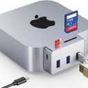 Mac mini M4 Dock  USB C Hub for M4/M4 Pro and iMac 24" (2021+) with 3 USB 3.0 Ports, SD/TF Card Reader, 10Gbps Data Transfer, Plug and Play Small Size Portable Aluminum Mac mini M4 Accessories