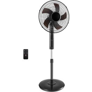 OLIXIS 17" Standing Fan with Remote, Oscillating Pedestal Fans for Bedroom w/ 15H Timer, Stand Up Fan w/ 3 Speed & 3 Wind Modes, Adjustable Height & Tilt Head, 17"*17"*51.18"