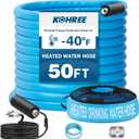 Kohree 50FT Heated Water Hose for RV, -40  Heated Drinking Water Hose 5/8", Heavy Duty Heated Hose for RV, Camper, Truck, Leak Free, Abrasion-Resistant Cover, Energy Saving Thermostat