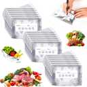 30Pcs Reusable Aluminum Foil Sealable Storage Bags, Resealable Vacuum Zipper Pouches, Thicken Stand Up Foil Sealable Bags with Label and Zip Lock, Aluminum Foil Bags for Food, Vegetable Fruit Meat(Small)