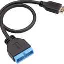 zdyCGTime USB 3.1 Front Panel Header to USB 3.0 20Pin Header Motherboard Exte nsion Cable Adapter, Compatible with ASUS/Strix Z270I/Z270G,etc.(30cm/Black)