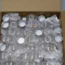 20 Pcs 50 ml Lucky Hanging Clover Bottles Mini Clover Shaped Beverage Bottles Paired with DIY Shamrocks Ornament for Party Favors, Drink Containers, Gift Supplies (Clear)