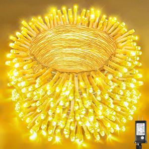 165FT 500 LED Christmas Lights Outdoor Indoor, Connectable Warm White Christmas Lights 8 Modes Clear Wire Waterproof Plug in Twinkle Fairy String Light for Classroom Wedding Tree Bedroom Decorations