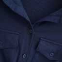 Women Tie Front Top V Neck Button Down 3/4 Sleeve Cropped Cotton Blouse with Pockets for Work Vacation (Blue, M)