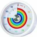 Keduzer Visual Timer, Kitchen Timer Rainbow Disk 60 Minute Countdown Timer for Kids and Adults, Silent Time Management Tool(Rainbow)
