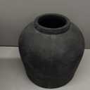 Large Ceramic Vase, 11" Rustic Farmhouse Terracotta Vase for Home Decor, Artisan Decorative Flower Vase for Living Room, Table Centerpiece, Bedroom (Rustic Black)