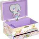 Musical Unicorn Kids Jewelry Box - Girls Jewelry Box with Mirror, Unicorn Gifts for Little Girls, Unicorn Toys for Girls Age 4-6