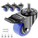 Stem Caster Wheels 2 inch Heavy Duty, Swivel Threaded Stem Mount Casters Set of 4 with American Size UNC 1/4"-20 x 1